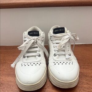 Jimmy Choo White Star-Embellished Sneakers